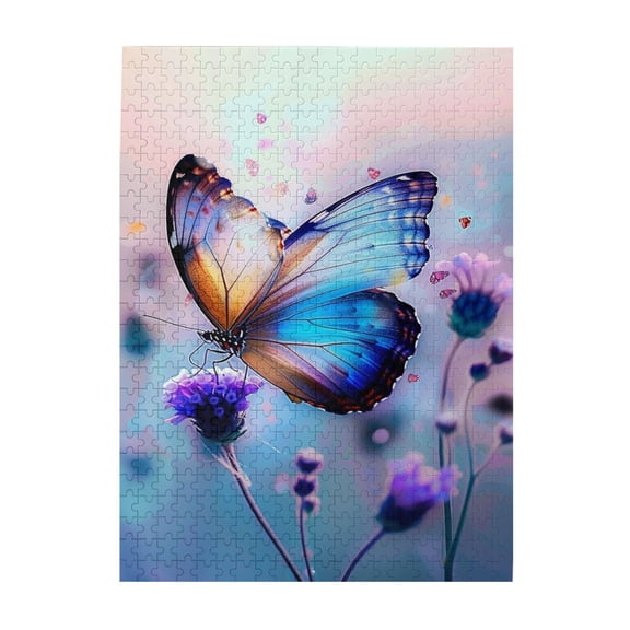 500 pcs Fantasy Colorful Butterfly wooden puzzles for adults 500 pieces,Vibrant Design,Unique and Beautiful Design,Charm Butterfly Colorful Puzzle,Great for Relaxation and Display for Puzzle Lovers
