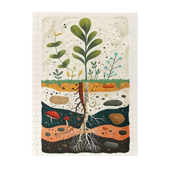 500 pcs Germination Plant Soil 500 Piece Puzzle For Adults,Challenging Brain Exercise,Vibrant Design,Funny Plant Modern Art Wooden Puzzles,Impossible Hard Difficult Challenging Puzzles For Adults