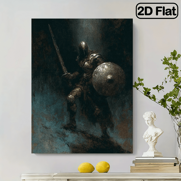 500 pcs Greek Mythology Puzzle Medusa and the Wrath of Poseidon, Large Viking Style Warrior Shield and Sword, Chunky Cardboard Box with Greek Key Fragments,14.9*20.4 in.