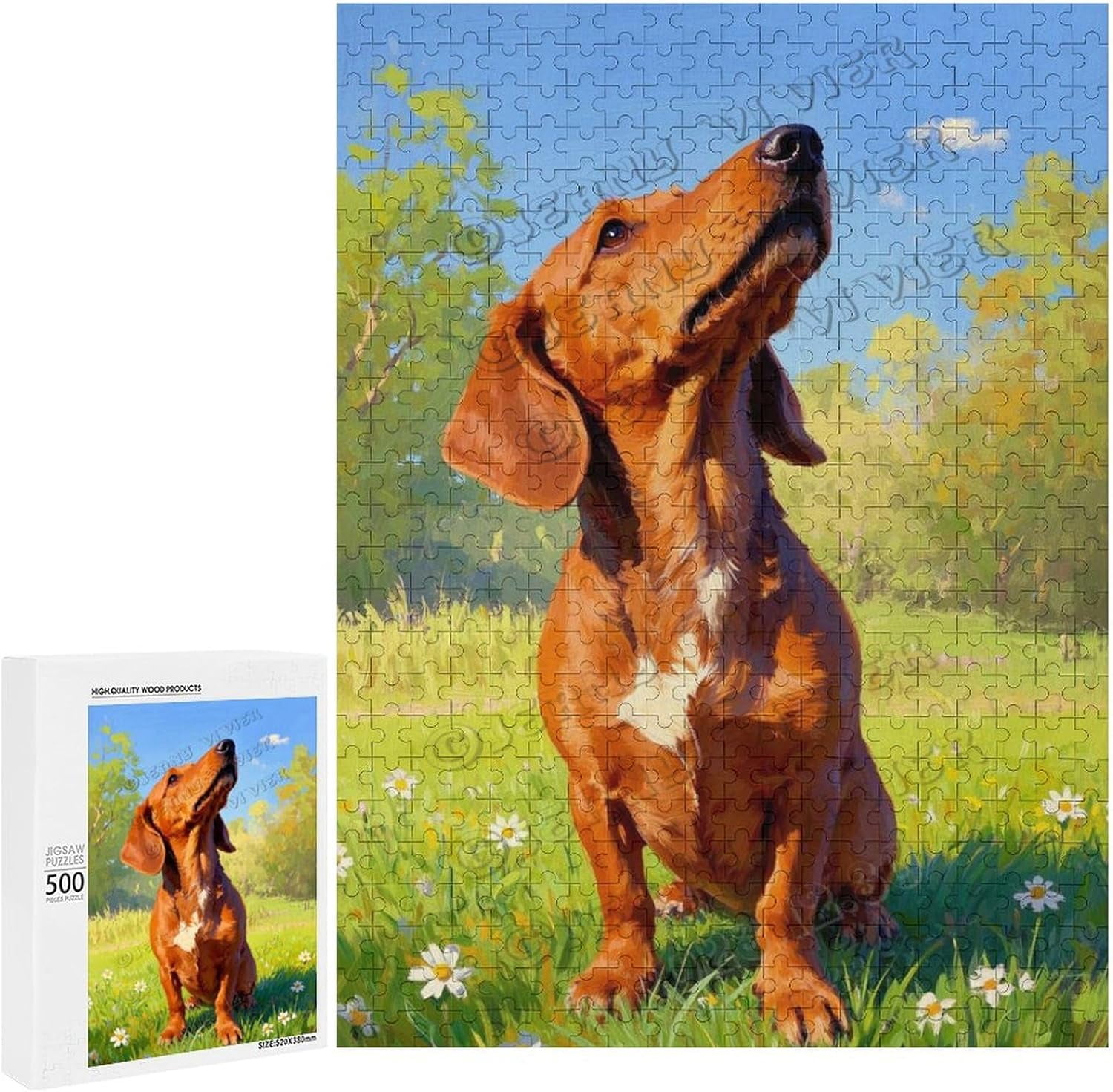500 pcs Jigsaw Puzzle - Dachshund Wooden Jigsaw Puzzle for Adults, Dog ...
