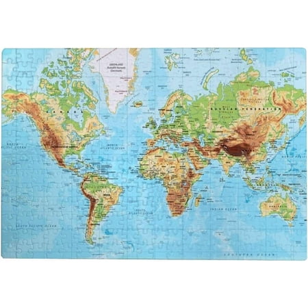 500 pcs Jigsaw Puzzles World Map Fun and Challenging Activity for Adults, Makes a Great Gift