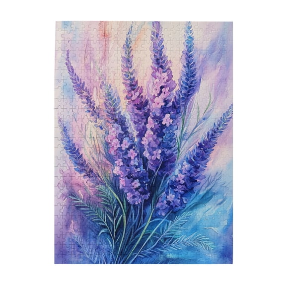 500 pcs Lavender puzzles for adults 500 pieces,Vibrant Colors,Stress relieving pleasure,Charm Lavender Modern Art Wooden Puzzle 500 Piece,Impossible Hard Difficult Challenging Puzzles for Adults