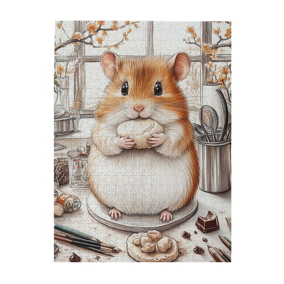 500 pcs Lovely hamster puzzles for adults 500 pieces,Challenging Brain Exercise,Enchanting Lovely hamster Wooden Puzzle,500 Piece Jigsaw Puzzle for Adults Challenging Puzzle Perfect for Game Night