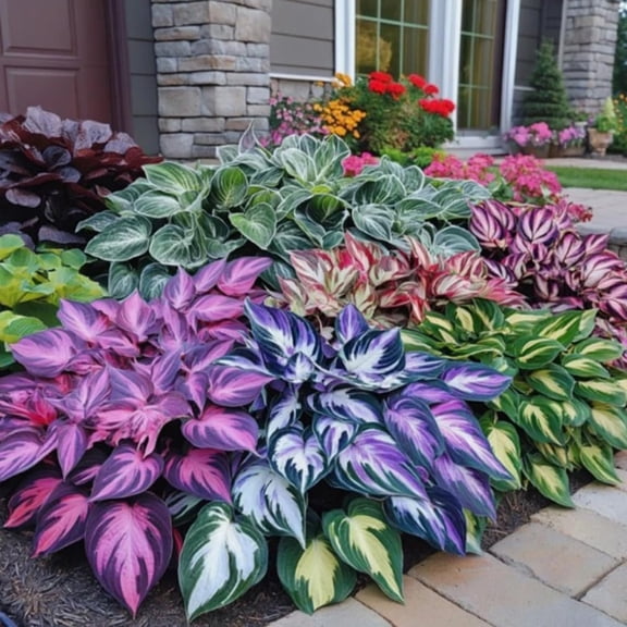 500+ pcs Mixed Color Hosta Seeds    Easy to Grow, Low Maintenance Heart-Shaped Leaf Hosta   Rare Perennial Flower Seeds, Heart-Shaped Leaf Hosta, Suitable for Outdoor Gardens and Flower Beds