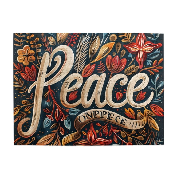 500 pcs Peace Slogan Flowers plants 500 piece puzzle for adults,Stunningly Vibrant Colors,Funny Slogan Flowers plants Wooden Puzzle,Unique Artwork for Adults,Creative Activity Hobbies for Adults