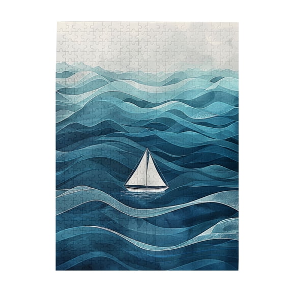 500 pcs 500 Piece Art Wooden Puzzles Drifting Small Boats,Stunningly Vibrant Colors,Stress Relieving Pleasure,Modern Art Drifting Small Boats Puzzle 500 Piece,Gift For Puzzle Lovers,Relax Yourself