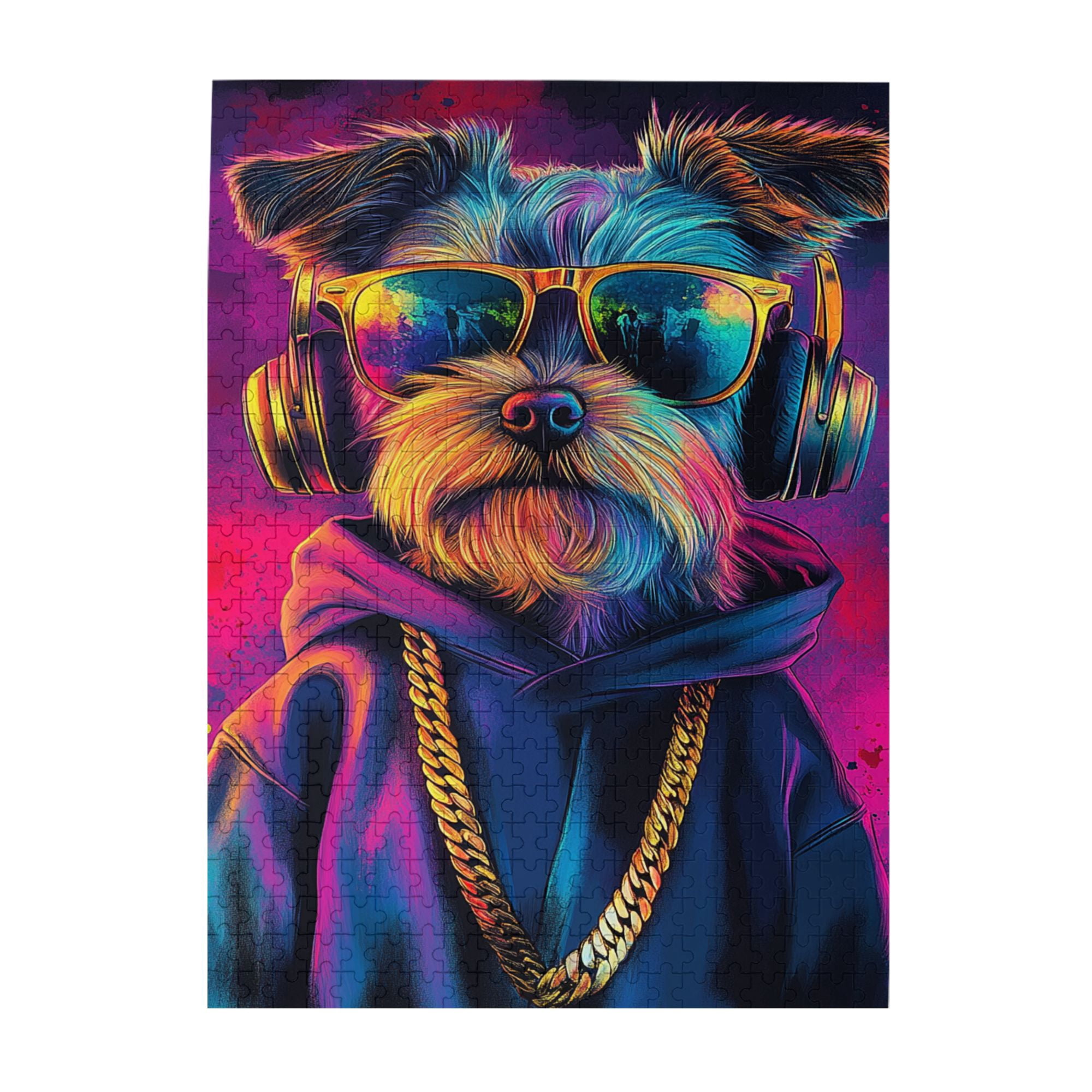 500 pcs 500 Piece Vibrant Jigsaw Puzzle Dashing Dog Listening To Music ...