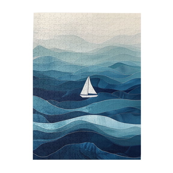 500 pcs 500 Piece Wooden Puzzles Drifting Small Boats,Unique And Beautiful Design,Modern Art Drifting Small Boats,Stress Relieving Pleasure,Impossible Hard Difficult Challenging Puzzles For Adults