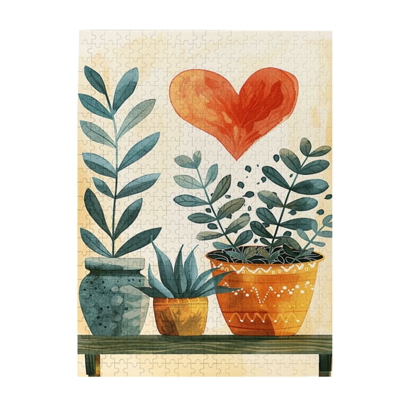 500 pcs Plant Potted Jigsaw Puzzles 500 Pieces,Challenging Brain Exercise,Stunningly Vibrant Colors,Classic Plant Potted Wooden Puzzle,Creative Activity Hobbies For Adults,For Plant Lovers Gifts