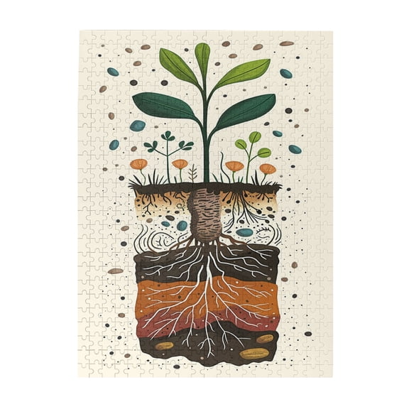 500 pcs Plant Soil Illustration Puzzles For Adults 500 Pieces,Unique And Beautiful Design,Challenging Brain Exercise,Exquisite Plant Illustration Wooden Puzzle,Creative Activity Hobbies For Adults