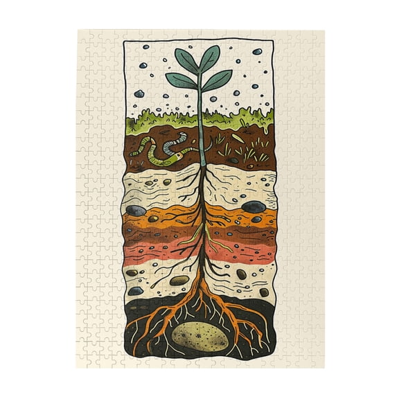 500 pcs Plant Soil Puzzles For Adults 500 Pieces,Challenging Brain Exercise,Funny Artwork For Adults,Modern Art Soil Plant Wooden Puzzle,Impossible Hard Difficult Challenging Puzzles For Adults