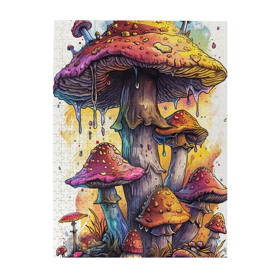 500 pcs Red Mushroom 500 piece puzzle for adults,Impossible Hard Difficult Challenging Puzzles for Adults,Classic Plant Red Mushroom Wooden Puzzles,for Mushroom Lovers Gift,Stress relieving puzzle
