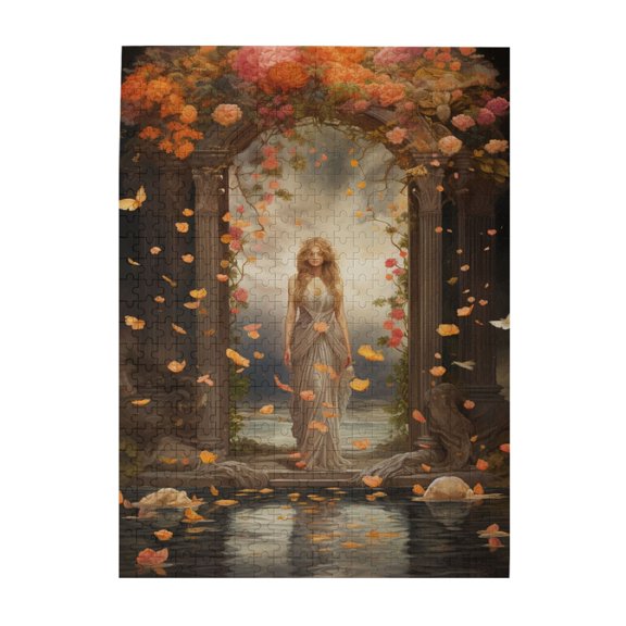 500 pcs Rose Woman 500 Piece Wooden Puzzles,Unique Artwork For Adults,Creative Activity Hobbies For Adults,Stunningly Vibrant Colors,Exquisite Rose Woman Puzzle,Creative Activity Hobbies For Adults
