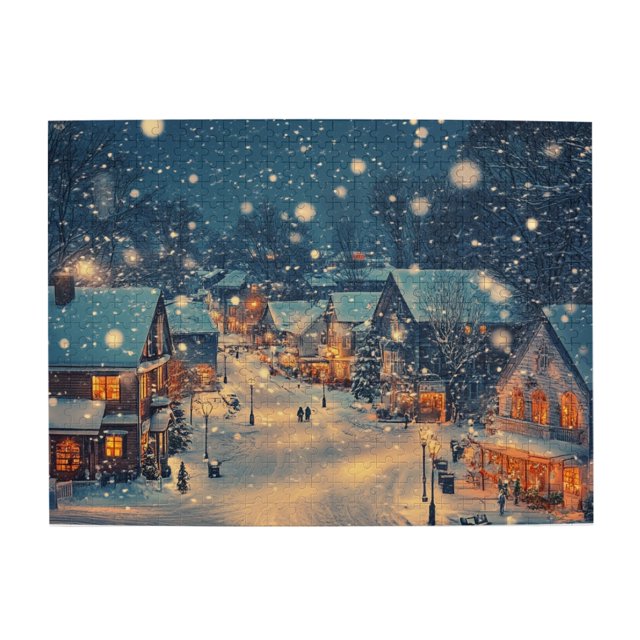 500 pcs Snowy Night Villa jigsaw puzzles 500 pieces,Unique Artwork for