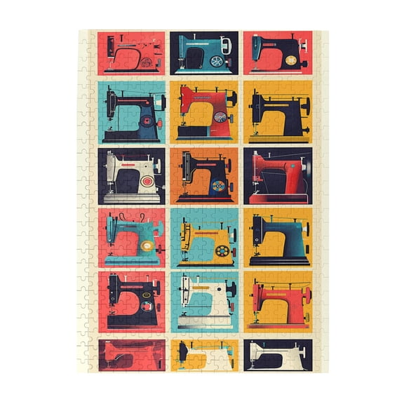 500 pcs Tailoring Machine Colour Puzzles For Adults 500 Pieces,Challenging Brain Exercise,Impossible Hard Difficult Challenging Puzzles For Adults,Vintage Classic Tailoring Machine Wooden Puzzle