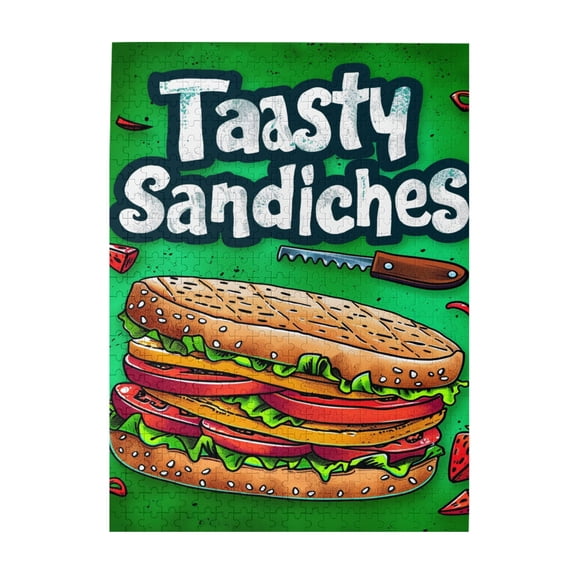 500 pcs Tasty Sandwich Wooden puzzles for adults 500 pieces,Vibrant Colors,Unique and Beautiful Design,Classic Sandwich Puzzle 500 Piece,Impossible Hard Difficult Challenging Puzzles for Adults
