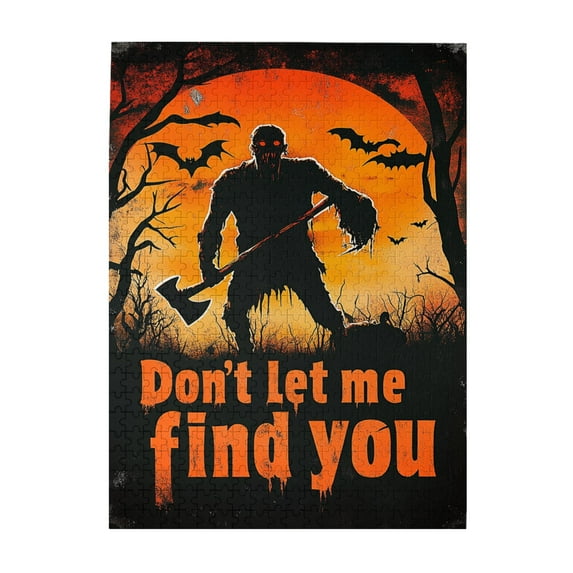 500 pcs Terrifying People Don'T Let Me Find You Slogan Wooden Puzzles 500 Piece,Unique Artwork For Adults,Modern Art Terrifying People Fun Puzzle 500 Piece,Creative Activity Hobbies For Adults