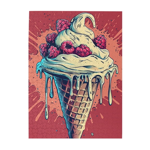 500 pcs Wooden puzzles for adults 500 pieces Ice cream,Unique and Beautiful Design,Creative Activity Hobbies for Adults,Exquisite Ice cream Wood Puzzle 500 Piece,for Ice cream Enthusiast Fun Gift