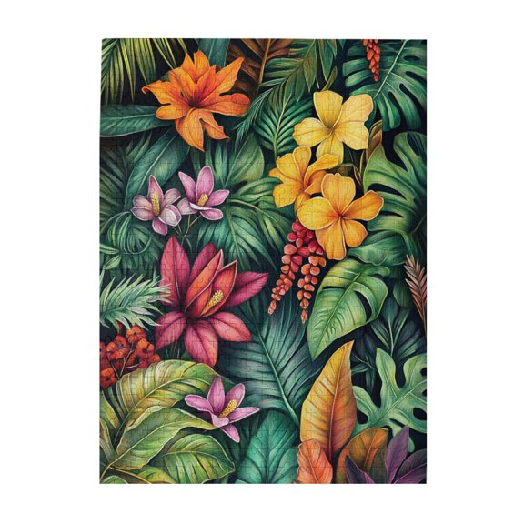 500 pcs Wooden puzzles 500 pieces Jungle Flowers & Plants,High difficulty puzzle,Vibrant Design,Stunning Artwork of Jungle Flowers & Plants,Impossible Hard Difficult Challenging Puzzles for Adults
