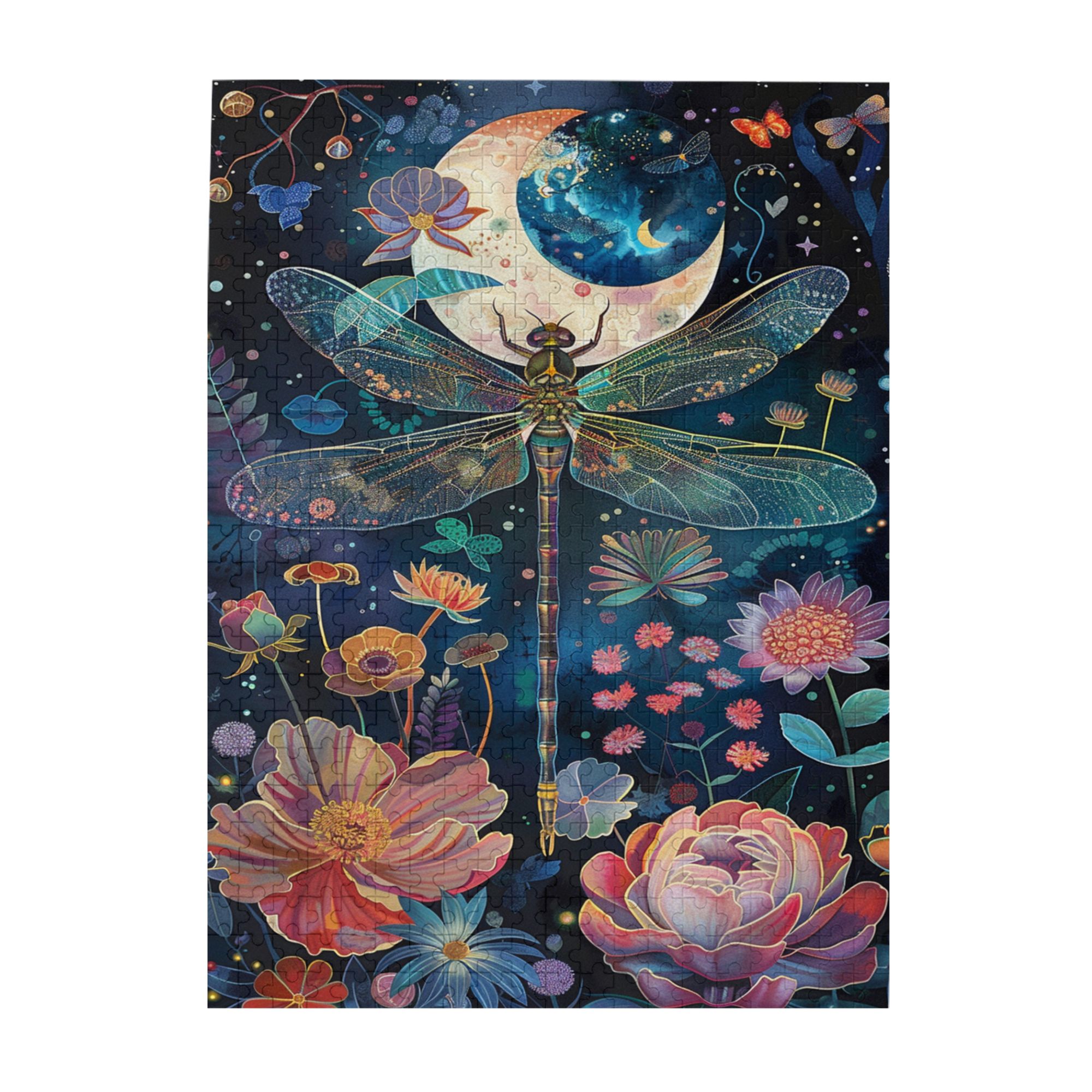 500 pcs moonlight dragonfly Flowers jigsaw puzzles 500 pieces 500 pcs moonlight dragonfly Flowers jigsaw puzzles 500 pieces