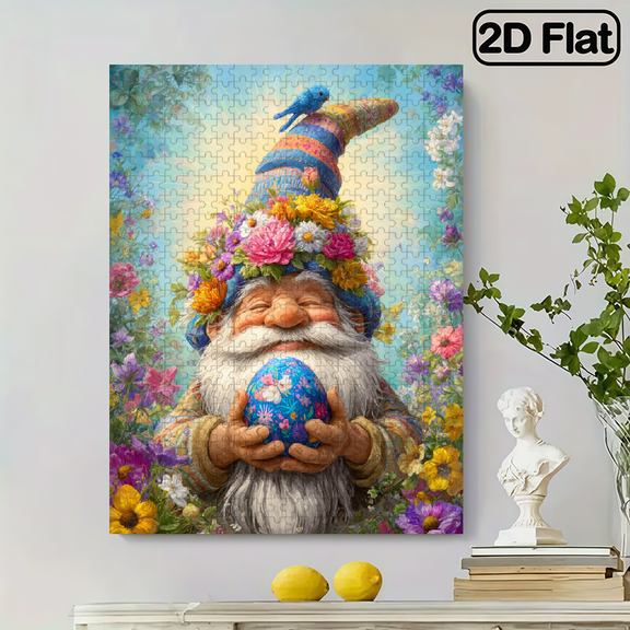 500 pcs ,of fun puzzles - Anime Gnome with Flowers - Decor Craft for Adults Beginners - Home Gift-Puzzle games - Category: Paper Puzzles - Brain-Challenging Gifts,14.9*20.4 in.