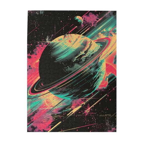 500 pcs 500 piece Wooden puzzle for adults Cosmic planets,Creative Activity Hobbies for Adults,Stress relieving pleasure,Enchanting Cosmic planets Funny Puzzle 500 Piece,High difficulty puzzle