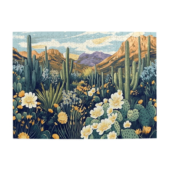 500 pcs 500 piece puzzle for adults Wild Cactus,Challenging Brain Exercise,Relax yourself,Exquisite Wild Cactus Wooden Puzzles 500 Piece,Impossible Hard Difficult Challenging Puzzles for Adults
