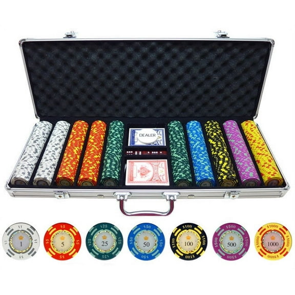 500 piece Crown Casino 13.5g Clay Poker Chips