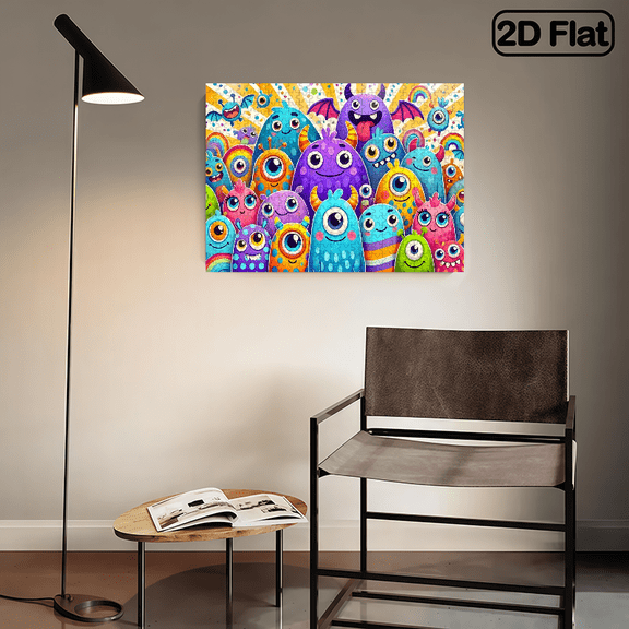 500-piece horizontal jigsaw puzzle "Colorful Monster Group", with dimensions of 20.4 * 14.9 inches