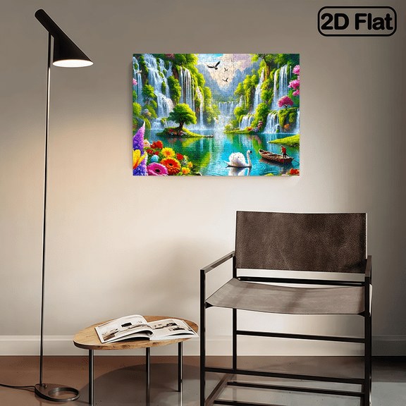 500-piece horizontal jigsaw puzzle "Fantastic Mountain Waterfall", size 20.4 * 14.9 inches