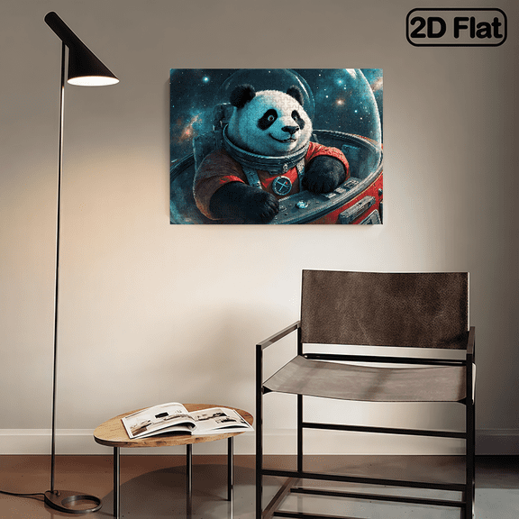 500-piece horizontal jigsaw puzzle "Panda Astronaut in Space", size 20.4 * 14.9 inches