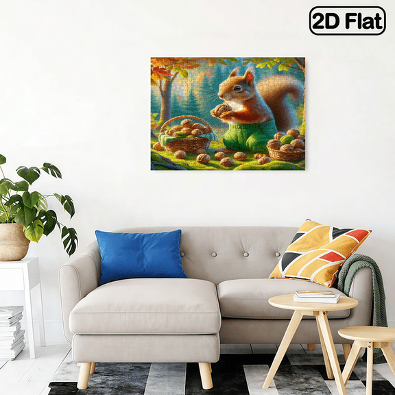 500-piece horizontal paper jigsaw puzzle - A busy squirrel, size 20.5*15 inches.