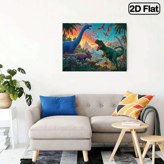 500-piece horizontal paper jigsaw puzzle - Cartoon Dinosaur World, with dimensions of 20.5 * 15 inches.