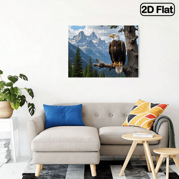 500-piece horizontal paper jigsaw puzzle - Majestic Eagle, size 20.5*15 inches.