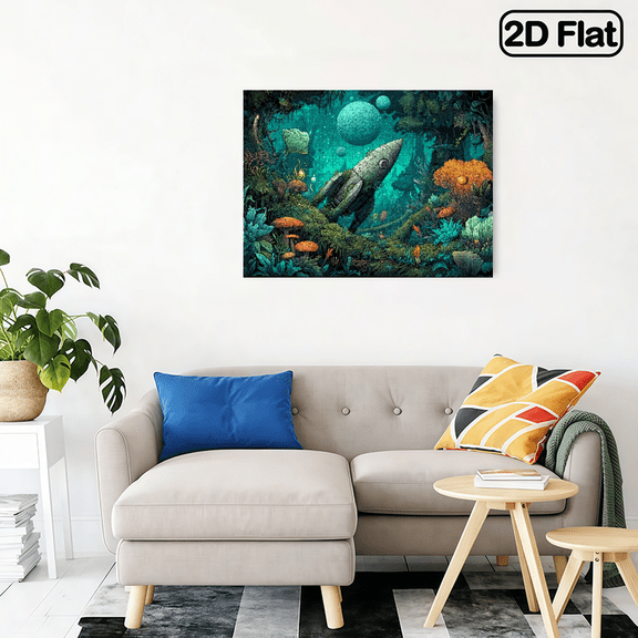 500-piece horizontal paper jigsaw puzzle - Rocket in the Fantasy Forest, with dimensions of 20.5*15 inches.
