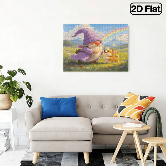 500-piece horizontal paper jigsaw puzzle - dwarfs and dogs, size 20.5*15 inches.