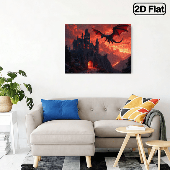 500-piece horizontal paper jigsaw puzzle - magnificent dragon castle, size 20.5*15 inches.