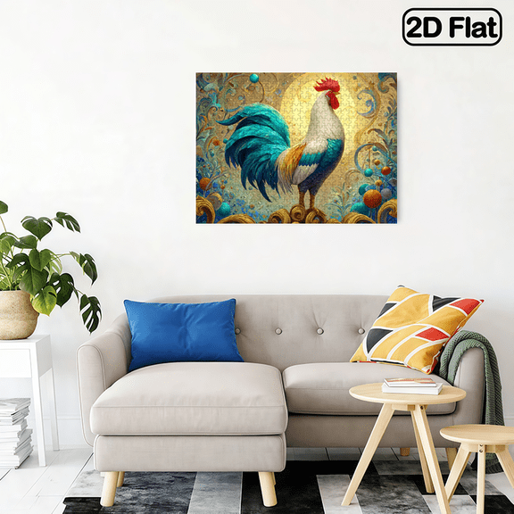 500-piece horizontal paper jigsaw puzzle - magnificent rooster, size 20.5*15 inches.