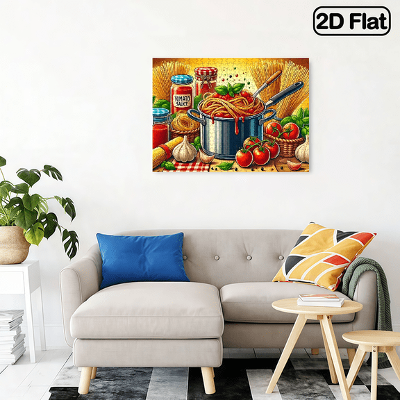 500-piece jigsaw puzzle: Italian pasta-themed flat jigsaw puzzle