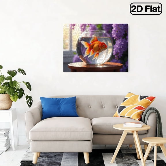 500-piece jigsaw puzzle - lively goldfish.