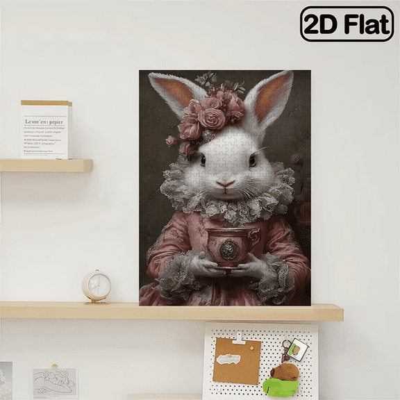 500-piece vertical jigsaw puzzle "Elegant Rabbit", size 14.9 * 20.4 inches