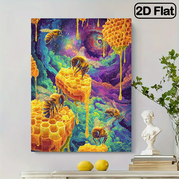 500 pieces of "Bees" paper jigsaw puzzle, suitable for family's puzzle games for relaxation and intelligence. It can be used as home decoration art and is also a small gift for festivals.