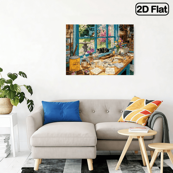 500-piece horizontal paper jigsaw puzzle - Desk, with dimensions of 20.5*15 inches.