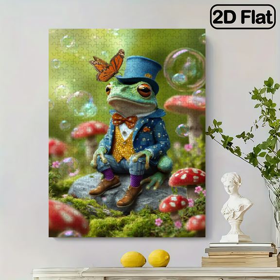 500 pieces of "Frog Magician" paper jigsaw puzzles. These puzzles can be used for DIY home decoration. They are designed for family fun puzzles for birthdays, Halloween, Thanksgiving, and Easter.