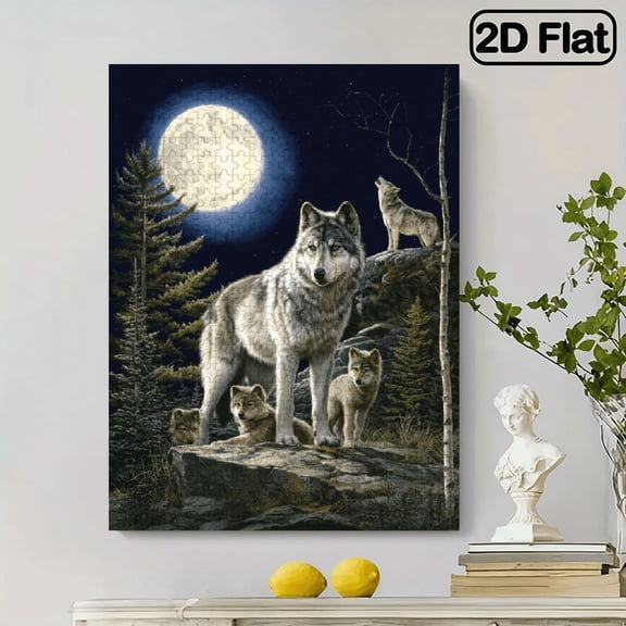 500 pieces Paper Wolf Jigsaw Puzzle 14.9x20.4in featuring for Adults, Intricate Artwork for Adults, Perfect Gift for Home Decor Relaxation, Ideal gift