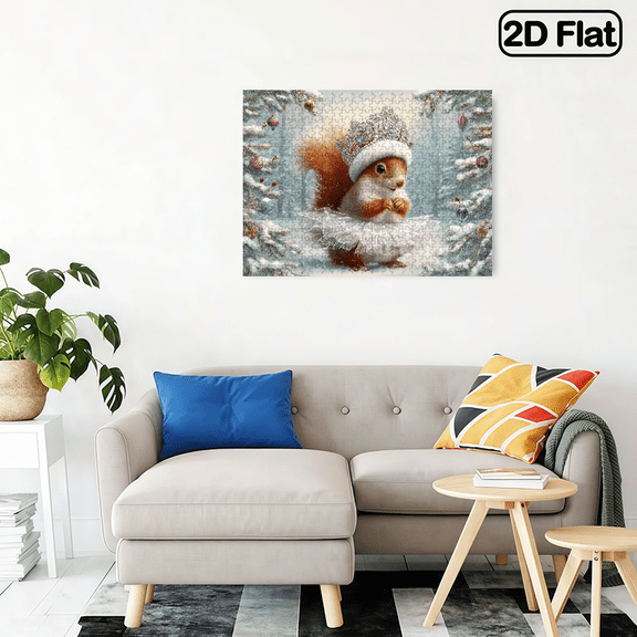 500 pieces of "Pretty Squirrel" paper jigsaw puzzle, suitable for family's educational and leisure puzzles. It can be used as home decoration art and is a nice gift for festivals.