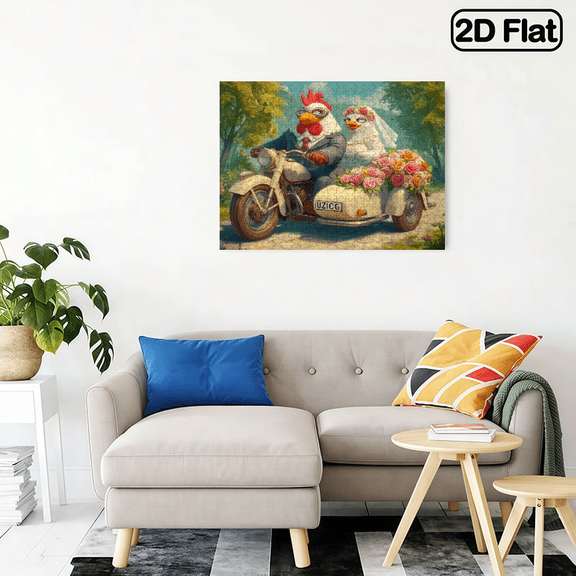 500 pieces of "The Married Chicken" paper jigsaw puzzle, suitable for family use as an educational and leisure puzzle. It can be used as home decoration art and is a small gift for festivals.