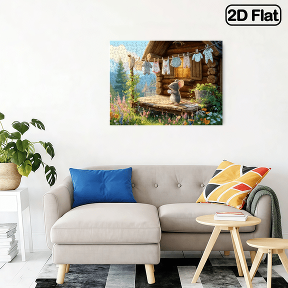 500 pieces of "The Mouse for Drying Clothes" paper jigsaw puzzle, a stress-relieving and fun family game, ideal for birthday and holiday gifts, highly favored by jigsaw puzzle enthusiasts.