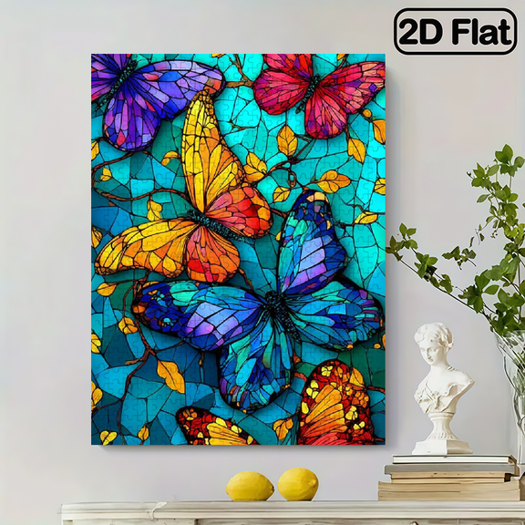500 pieces of insect puzzle. Colorful and beautiful butterflies. Interesting puzzle game. Unique creativity. Suitable for decorating bedrooms, and living rooms. 20.4 * 14.9 inches.