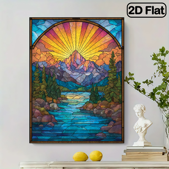 500 pieces of landscape puzzle. Mountains, rivers, and streams. Interesting puzzle game. Suitable for decorating bedrooms, offices, and living rooms. 20.4 * 14.9 inches.
